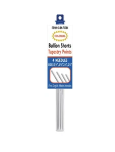 Bullion Shorts Tapestry Points Needles - Sizes: 3½", 2⅝", 2½", 2¼" by Colonial - Picture 1 of 1