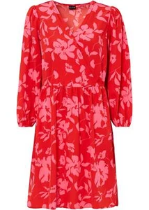 Kleid mit Ausschnitt in Wickeloptik Gr. 40 Rot Pink Kurzes Casual-Dress Neu* - Bild 1 von 1