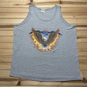Camiseta sin mangas vintage Freedom USA Fire Flames Eagle Streamline motocicleta 2XL - Imagen 1 de 10