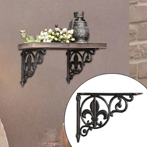 Shelf Bracket Shelving Bracket Sturdy with Screws Corner Brace Rustic Metal - Picture 1 of 7