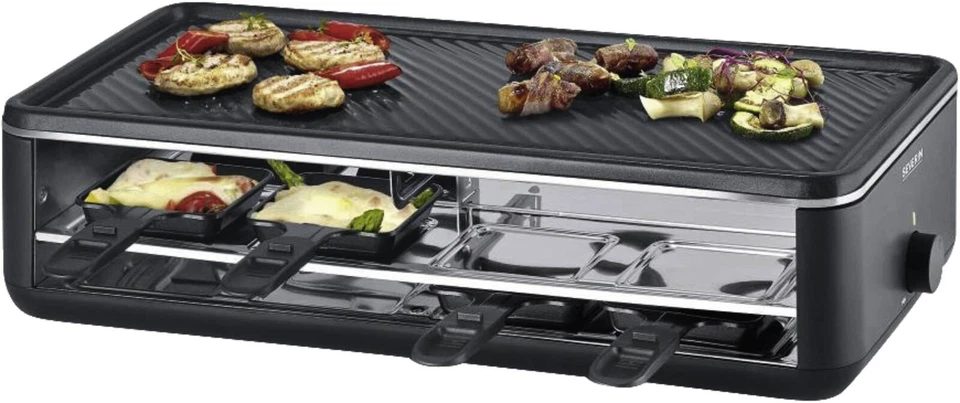 Severin Raclette RG 2365 Keramikbeschichtung 1300 Watt 8 Pfännchen Spatel