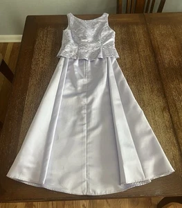 Jessica McClintock Girls Lavender 2 Piece Formal Dress Skirt Size 8 Floral - Picture 1 of 14