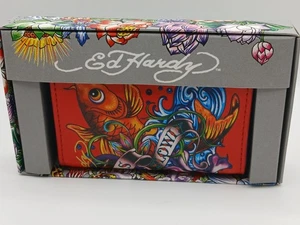 Ed Hardy Love Kills Slowly Geldbörse - Red Skull & Koi Version - Neu - Bild 1 von 6