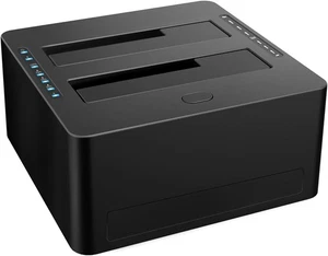 Estación de acoplamiento de disco duro de doble bahía para disco duro/SSD SATA de 2,5 y 3,5 pulgadas 2 * 10 TB - Imagen 1 de 8