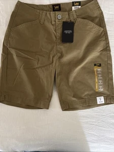 NWT Lee Shorts Women's Size 6 Khaki Brown Chino Bermuda Regular Fit Safari - Picture 1 of 14