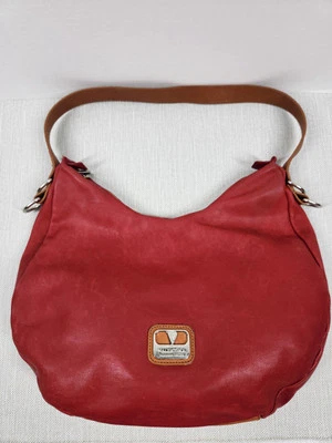 Valentina красный коричневый кожаный Hobo наплечная сумка - Изображение 1 из 4