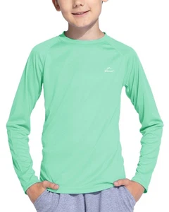 Boy's UPF 50+ Sun Protection Shirt Long Sleeve Rash Guard Swim Shirts Youth S... - Picture 1 of 7