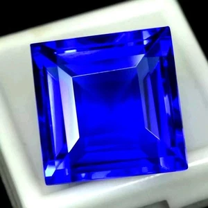 Natural Lustrous Blue Tanzanite 8.22 Ct AAA Square Cut Loose Gemstone Certified - Picture 1 of 5