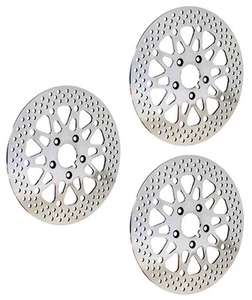 WILWOOD 00-12 HARLEY DAVIDSON FRONT (2) & REAR (1) MOTORCYCLE BRAKE ROTORS,SATIN - Picture 1 of 1