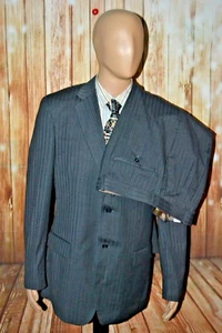 Montefino Uomo Men's Super 120s Wool 2 Front Button Suit Sz 42L Wst 36X33 - Picture 1 of 20
