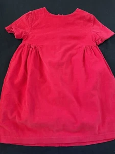 Jacadi Paris EUC Red Corduroy 100% Cotton Fully Lined Short Sleeve Dress6Yrs - Picture 1 of 6