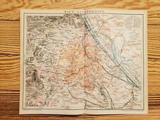 Map of Vienna City District, WIEN Austria, Vintage c1890s ready to frame Europe