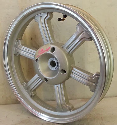 CERCHIO SCOOTER posteriore 16X2.50 lega argento 5 razze perno ruota 25 mm- - Immagine 1 di 3