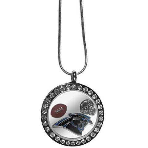 NFL Sports Womens Carolina Panthers Locket Necklace 18 inch Team Color Cover