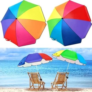 2 Pcs Automatic Chair Umbrella with Universal Clamp 44" UPF 50+ Portable - Picture 1 of 3