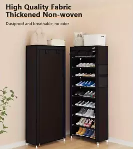 SHOE RACK 10 LAYER 9 SHELF SHOES STANDING CABINET STORAGE ORGANIZER DUSTPROOF 🔥 - Picture 1 of 5