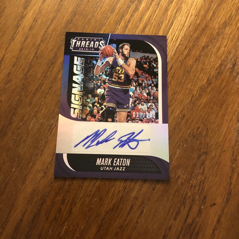 Mark Eaton 2018-19 Panini Threads Signage Autograph #d 27/200 Auto - Image 1 of 4