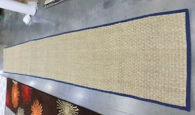 NATURAL / BLUE 2'-6" X 16'  Broken Threads Rug, Less Price 1172568784 NF114E-216 - Image 1 of 3