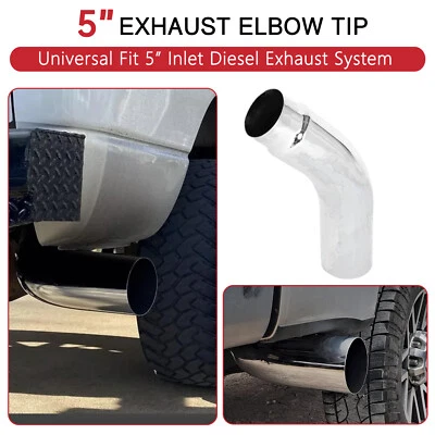 5英寸进口6英寸插座柴油铬排气镀铬弯头23英寸长 — 第 1/4 张图片