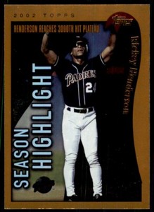 2002 Topps Baseball Card Rickey Henderson A Baseball Cards #335