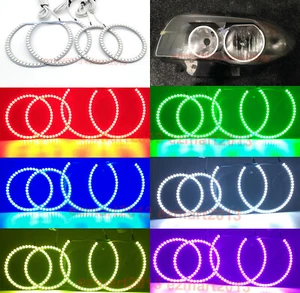 BT RGB Halo Ring Angel Eye for BMW E81 E82 E87 E88 2004-12 Halogen Headlamp DRL - Picture 1 of 20