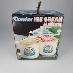 DONVIER Chillfast Ice Cream Maker 1 Quart w/ Original Box & Manual Yellow Trim - Picture 1 of 8