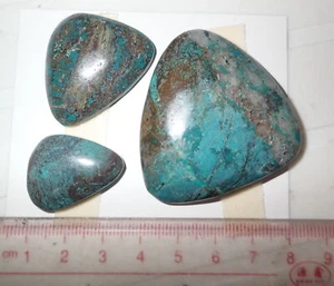 Turquoise Stone Flat Free Form Cabochon 182.5 Carat 3 pieces 36.5 gram - Picture 1 of 2