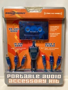 3-Way Portable Audio Accessory Kit Cassette/Mini "Y" for Headphones/Home Stereo - Picture 1 of 4