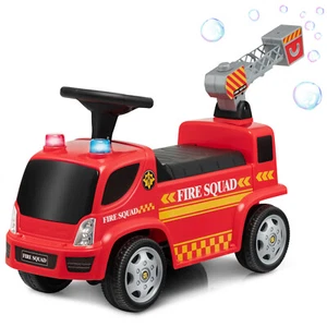 Kids Ride On Fire Truck Foot-to-Floor Sliding Car for Toddlers w/ Sounds & Music - Picture 1 of 8