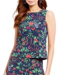 J. McLaughlin "Layne" Top in Amelia Floral, Navy Multi, Size 4,  NWT - Picture 1 of 2