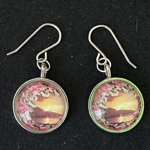 Ireland Pierced Earrings Sterling Silver Hooks Croagh Patrick Carolyn Mitchell - Picture 1 of 14