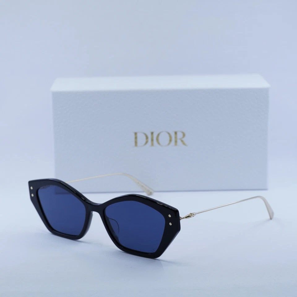 Dior MISSDIOR S1U 12B0 Shiny Black/Gold/Blue 56-16-135 Sunglasses Authentic