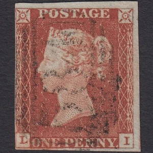 W10_27 GB QV 1841 1d RED-BROWN PLATE 52 SG8-B1(1) LI FU 4 MARGINS WOODCHURCH 584 - Picture 1 of 2
