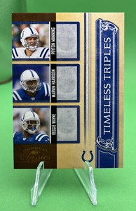 Peyton Manning Harrison Wayne 2007 Donruss Timeless Triples Jersey /1000