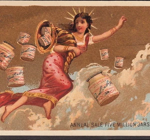 Tarjeta comercial de publicidad estadounidense Liberty Goddess 1882 LIEBIG S76 en inglés - Imagen 1 de 5
