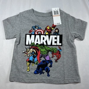 Marvel Boys Size 2 Toddler Kids Gray Tshirt Superhero Spider-Man NWT - Picture 1 of 7