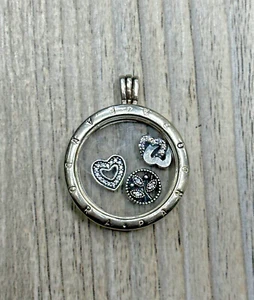 Pandora Sterling Silver Round Floating Locket Pendant With 8mm Bale - Picture 1 of 5
