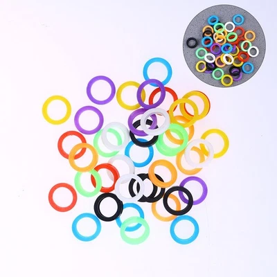 12pcs Bright Colored Key Caps Silicone Key Covers Coding Rings (Mixed Color) - Image 1 of 4