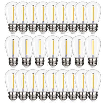 S14 Outdoor String Light Bulbs, Shatterproof Replacement Bulbs, 1W Equivalent... - Image 1 of 4