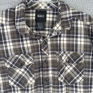5.11 Tactical Mens Shirt XL Plaid Outdoor Snap Up Long Sleeve Flap Pockets - Picture 1 of 11