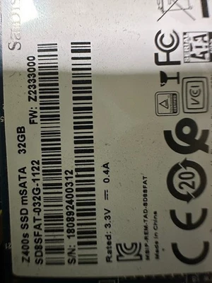 SanDisk Z400s SD8SFAT-032G-1122 32 GB mSATA 1.8in Solid State Drive - Image 1 of 2