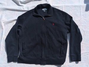 Polo Ralph Lauren Suéter Tejido Cremallera Completa Polo Caballo Azul Marino Para Hombre Bolsillos Grandes - Imagen 1 de 7