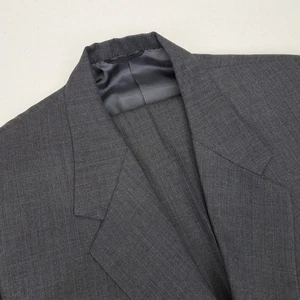 Bespoke Tom James Filo A Mano Hand Tailored Gray Striped Wool 2 Piece Suit 46R - Picture 1 of 11