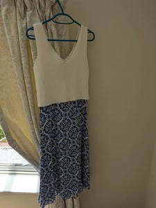 Seraphine Maternity Nursing Dress UK 10 Knit & Woven Summer blue Aztec bnwt new - Picture 1 of 6