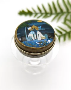Pill box casket cat tin Rosina Wachtmeister - Picture 1 of 5