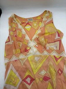 Vintage Emilio Pucci Formfit Rogers Pink Yellow 60s Psychedelic Slip Dress Gown - Picture 1 of 8