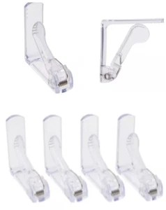Table Cloth Holder Clips Spring Loaded Garden Party Clear Pack Of 4  - Picture 1 of 4