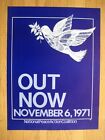 Fillmore poster era Vietnam protest Out Now 1971
