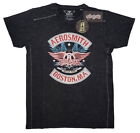 Aerosmith Boston Pride Black Snow Wash T-Shirt NEW OFFICIAL