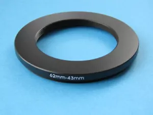 62 mm a 43 mm anillo paso abajo cámara filtro anillo 62-43 mm - Imagen 1 de 2